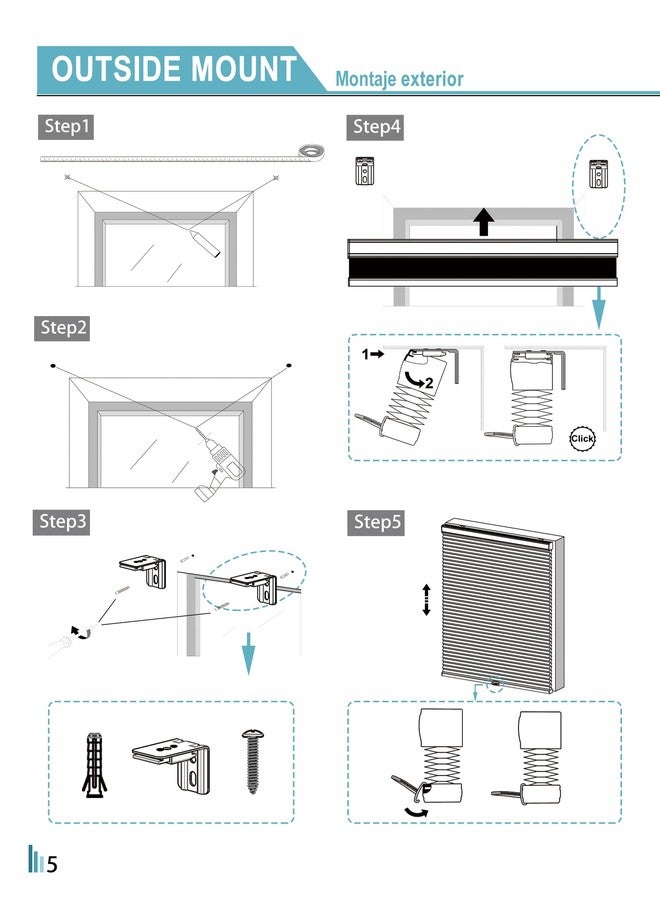 MYshade Cordless 1" Cellular Shades Accessories Mounting Brackets Window Shades Replacement Fittings Window Treatment Repair Kit - Image 5